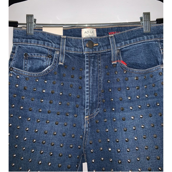 Alice & Olivia Denim Trouser jeans with silver stud embellishments–– NWT - Picture 8 of 16